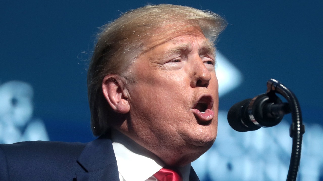 President of the United States Donald Trump speaking with attendees at the 2019 Student Action Summit hosted by Turning Point USA at the Palm Beach County Convention Center in West Palm Beach, Florida. Photo by Gage Skidmore.