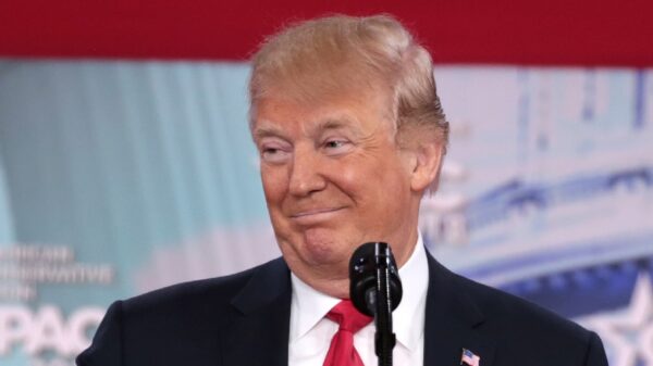 President of the United States Donald Trump speaking at the 2018 Conservative Political Action Conference (CPAC) in National Harbor, Maryland.