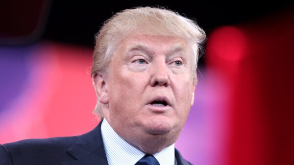 Donald Trump speaking at the 2015 Conservative Political Action Conference (CPAC) in National Harbor, Maryland. By Gage Skidmore.