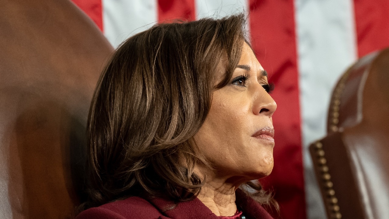 Vice President Kamala Harris listens as President Joe Biden delivers his State of the Union address, Tuesday, February 7, 2023, on the House floor of the U.S. Capitol in Washington, D.C. (Official White House Photo by Adam Schultz)