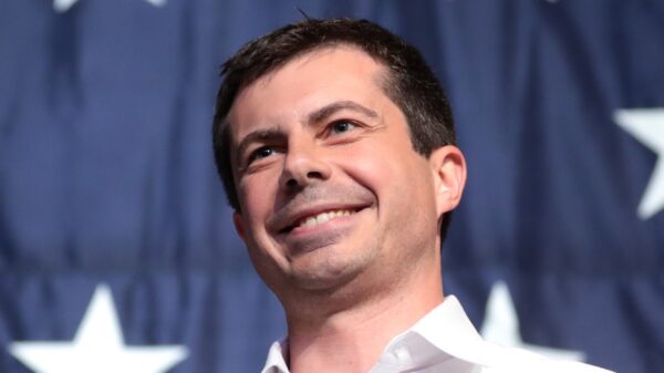 Mayor Pete Buttigieg speaking with attendees at the 2019 Iowa Democratic Wing Ding at Surf Ballroom in Clear Lake, Iowa. By Gage Skidmore.