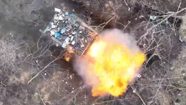 BM-21 Under Attack by Ukraine Drone