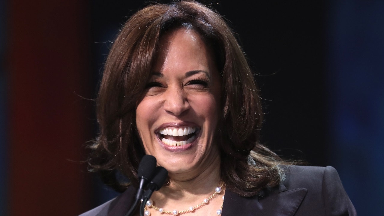 U.S. Senator Kamala Harris speaking with attendees at the 2019 California Democratic Party State Convention at the George R. Moscone Convention Center in San Francisco, California. Image Credit: Creative Commons.