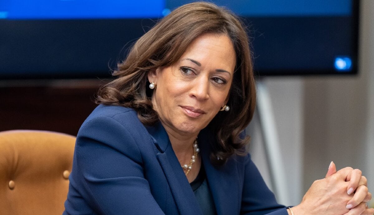 Vice President Kamala Harris attends a meeting with President Joe Biden and their “Investing in America” Cabinet to discuss the Administration’s economic agenda, Friday, May 5, 2023, in the Roosevelt Room of the White House. (Official White House Photo by Adam Schultz)