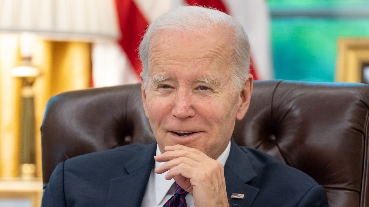 President Joe Biden talks on the phone with President Andrés Manuel López Obrador of Mexico, Tuesday, May 9, 2023, in the Oval Office of the White House. (Official White House Photo by Adam Schultz)