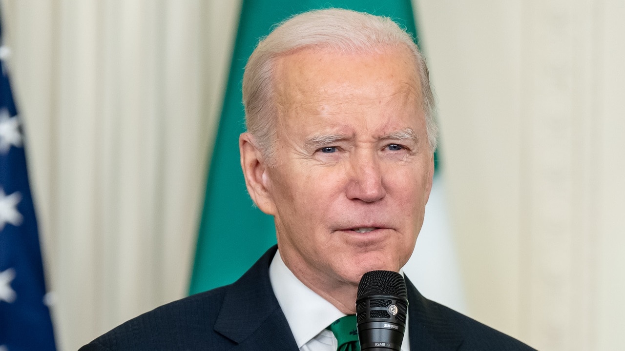 President Joe Biden delivers remarks at a St. Patrick’s Day reception, Friday, March 17, 2023, in the East Room of the White House. (Official White House Photo by Adam Schultz)