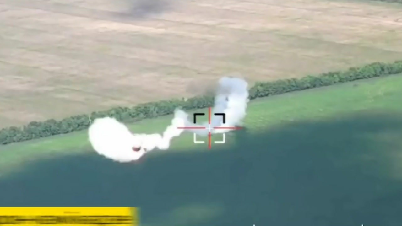 Ukraine Drone Dodging a Missile. Image Credit: YouTube Screenshot.