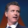 Governor Gavin Newsom speaking with attendees at the 2019 California Democratic Party State Convention at the George R. Moscone Convention Center in San Francisco, California. By Gage Skidmore.