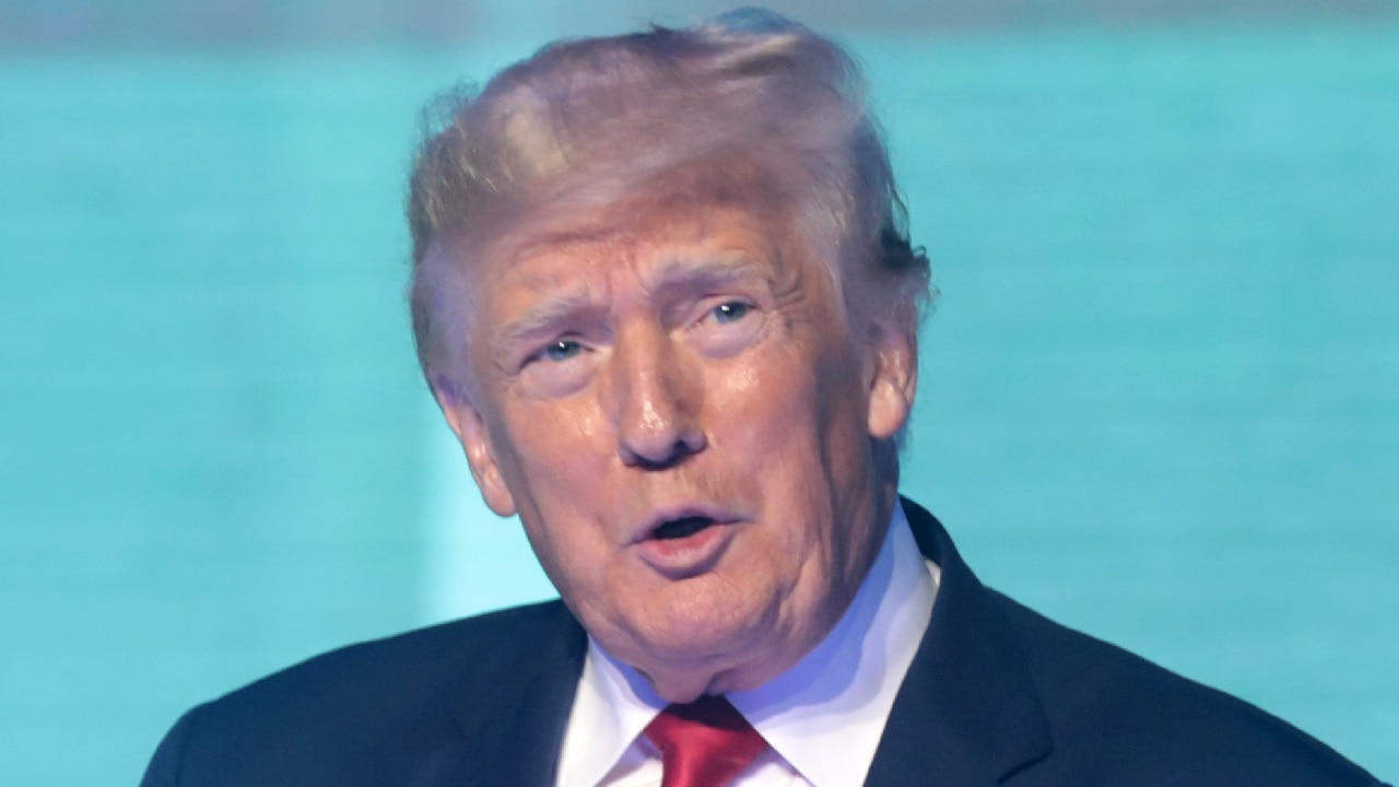 Former President of the United States Donald Trump speaking with attendees at the 2022 Student Action Summit at the Tampa Convention Center in Tampa, Florida. By Gage Skidmore.