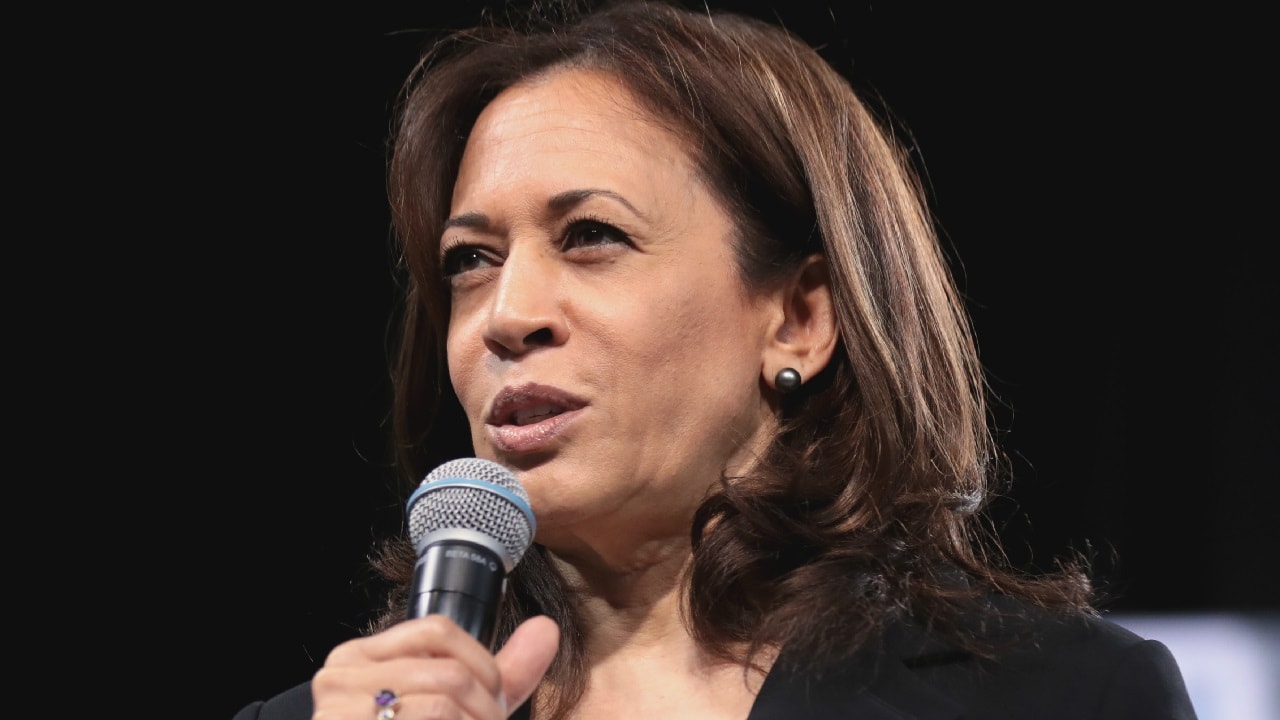 U.S. Senator Kamala Harris speaking with attendees at the 2019 National Forum on Wages and Working People hosted by the Center for the American Progress Action Fund and the SEIU at the Enclave in Las Vegas, Nevada. By Gage Skidmore.