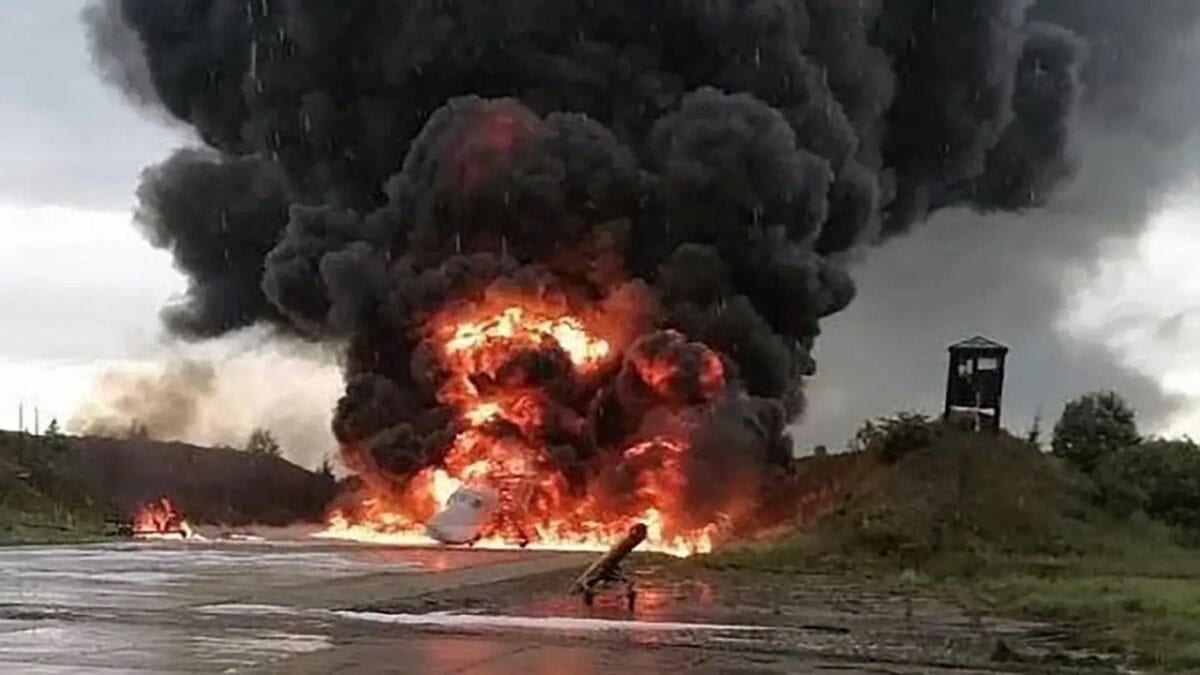 Tu-22M3 Ukraine Drone Attack. Image Credit: Twitter Screenshot.
