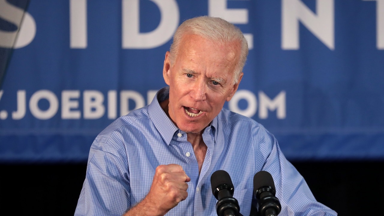 Former Vice President of the United States Joe Biden speaking with supporters at a community event at the Best Western Regency Inn in Marshalltown, Iowa. By Gage Skidmore.