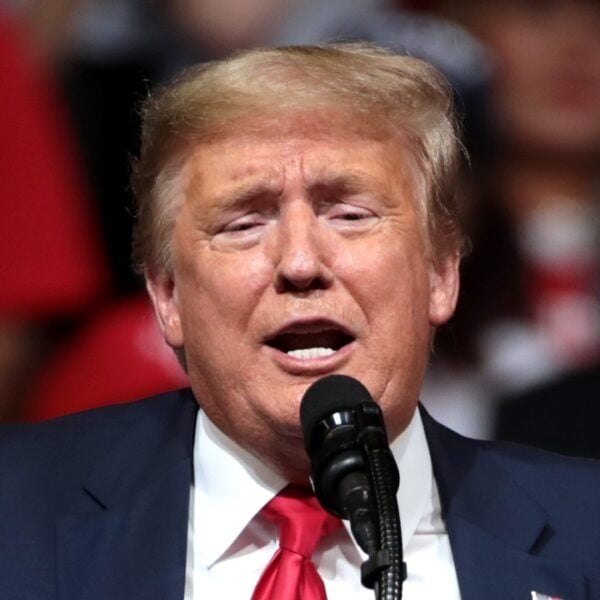 President of the United States Donald Trump speaking with supporters at a "Keep America Great" rally at Arizona Veterans Memorial Coliseum in Phoenix, Arizona. Image By: Gage Skidmore.