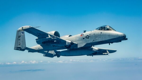 A U.S. Air Force A-10 Warthog from the Air National Guard Air Force Reserve Test Center flies during exercise Sentry Aloha 24-2 June 6, 2024, above the island of Hawaii. This iteration of the exercise involves approximately 1,060 participants and more than 40 aircraft from nine states, which operated out of Joint Base Pearl Harbor-Hickam, Marine Corps Base Hawaii, and Onizuka Kona International Airport, Keāhole. The Hawaii Air National Guard’s 154th Wing has hosted the exercise for more than 20 years to provide tailored, cost-effective and realistic combat training for total-force Airmen and other Department of Defense services. (U.S. Air National Guard photo by Tech. Sgt. John Linzmeier)