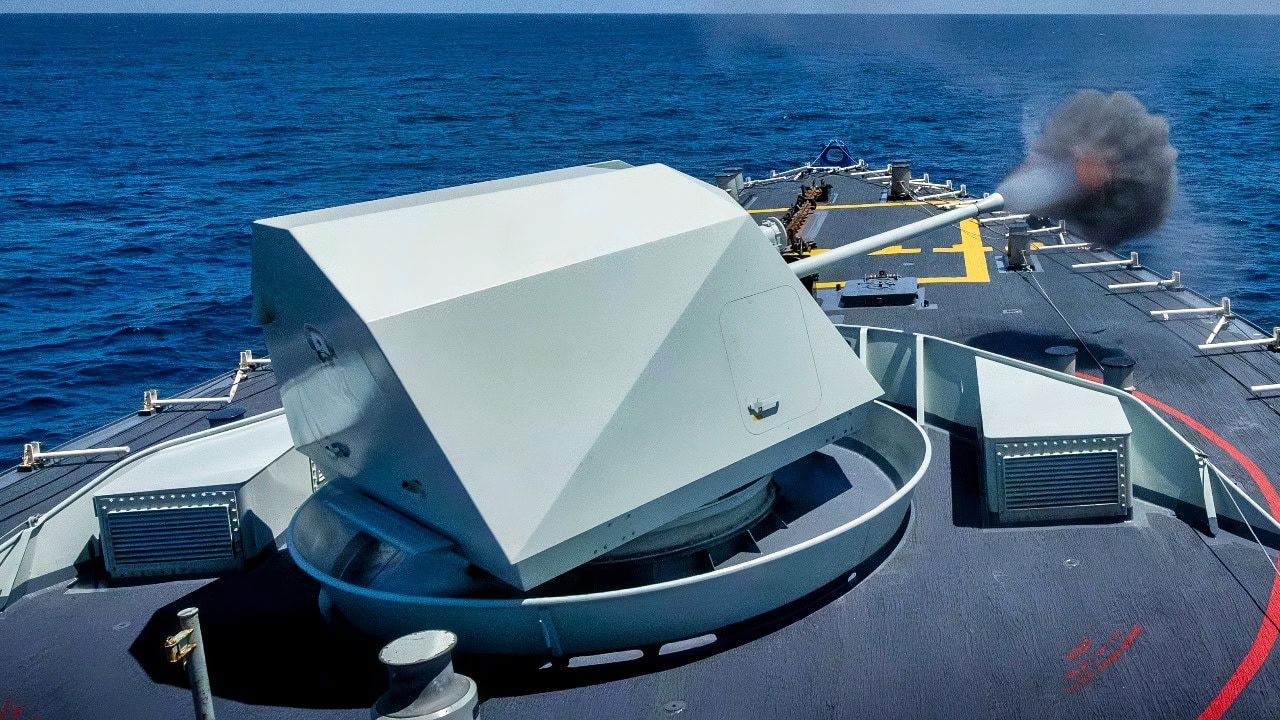 Canada Navy Warship Firing Gun