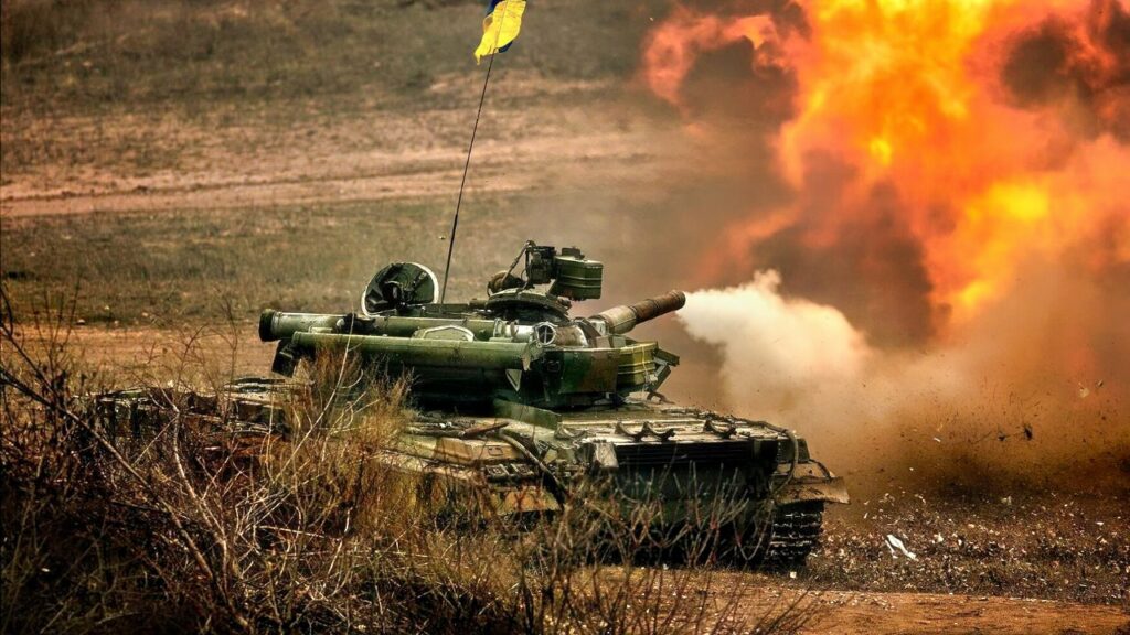 Ukraine tanks fighting.