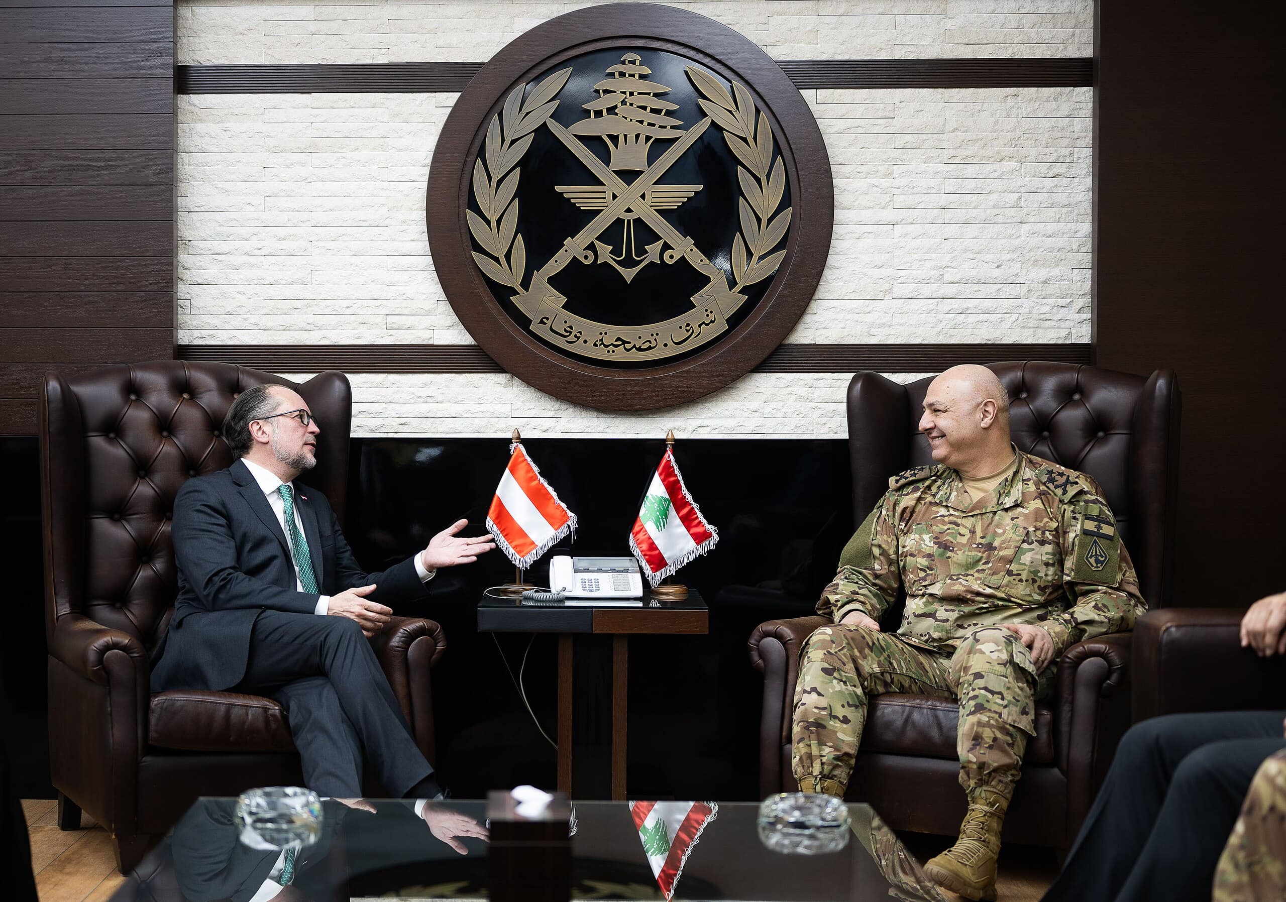 Aoun meeting with Austrian Minister of Foreign Affairs Alexander Schallenberg in February 2024
