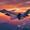 China's J-20 Stealth Fighter in the Sunset
