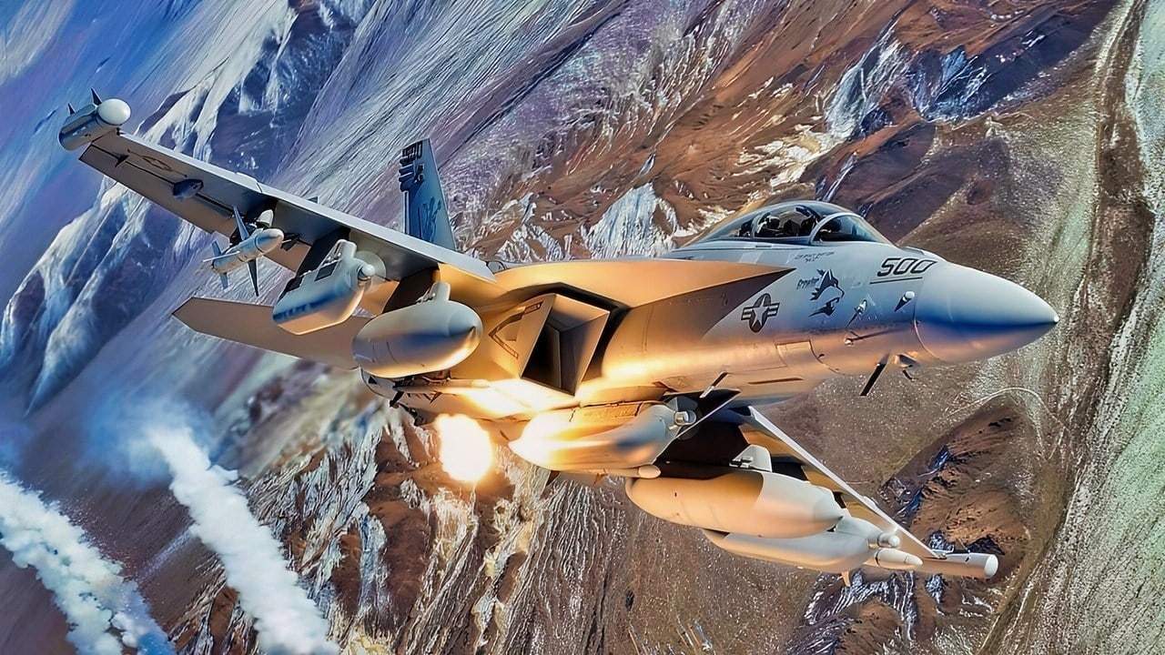 EA-18G Growler Firing Weapons