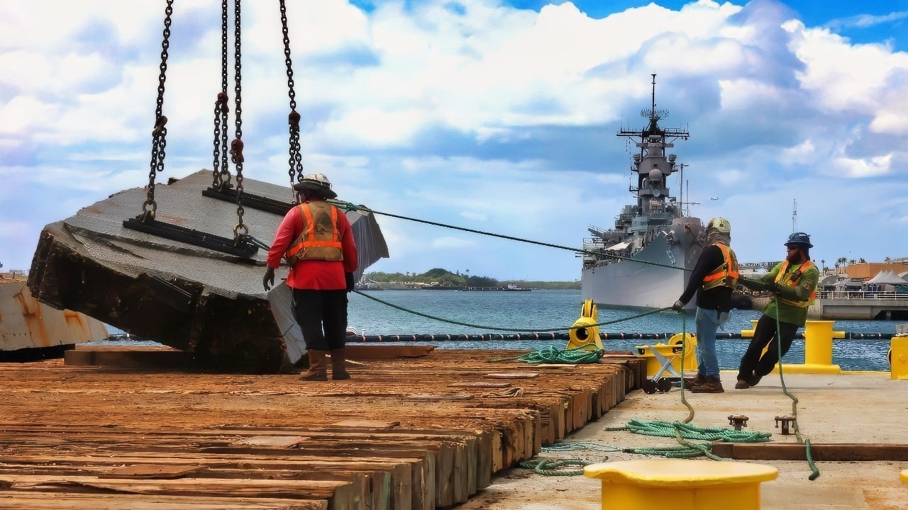 Navy Removes Massive 100-Ton Concrete Platforms From Battleship USS Arizona