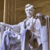 Statue of Abraham Lincoln at the Lincoln Memorial in Washington D.C. on June 12, 2024. The 170-ton statue, sculpted by Daniel Chester French (1850–1931) is located in the Lincoln Memorial on the National Mall. It was carved by the Piccirilli Brothers, assembled in 1920 and unveiled on May 30, 1922.