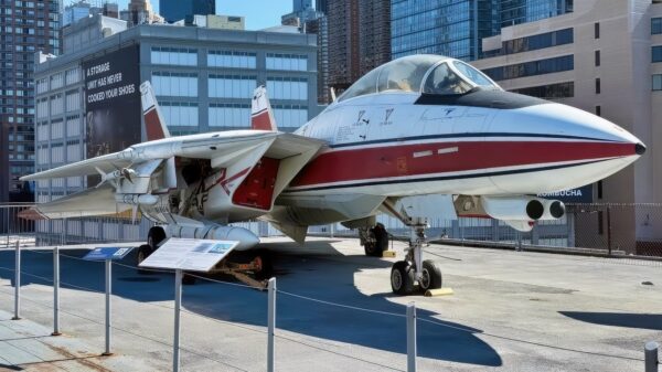 F-14 Tomcat Fighter on USS Intrepid Deck