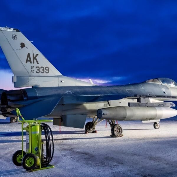 F-16 Fighting Falcon aircraft assigned to the 18th Fighter Interceptor Squadron from Eielson Air Force Base, Alaska, are placed on the flightline during Operation NOBLE DEFENDER at Pittufik Space Base, Greenland, Jan. 29, 2025. Operation NOBLE DEFENDER is an air defense operation under the direction of the North American Aerospace Defense Command designed to demonstrate the command’s ability to defend the approaches of North America from current and future threats while integrating across domains with partners and allies. NORAD routinely conducts sustained, dispersed operations in defense of North America through one or all three NORAD regions, include Alaska, Canada and the continental U.S. (U.S. Air Force photo by Tech. Sgt. Christopher Ruano)