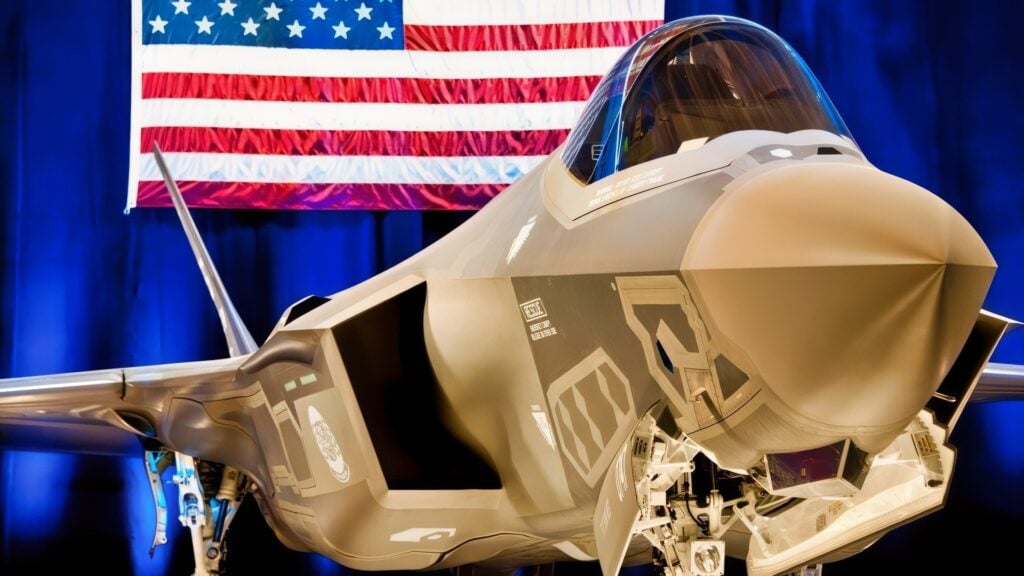 F-35 Fighter With U.S. Flag