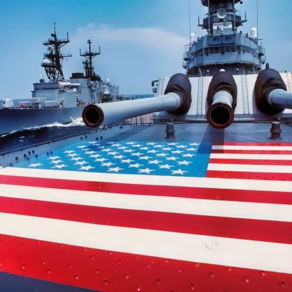 Iowa-Class U.S. Navy Battleships Flag