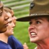U.S. Marine Corps Sgt. Julie Martinez, a drill instructor with 4th Recruit Training Battalion, Marine Corps Recruit Depot Parris Island, South Carolina and a native of St. George, Utah, encourages a member of the Marine Corps’ Delayed Entry Program to sound off during Recruiting Station Baltimore’s annual Female Pool Function at Fort George G. Meade, Maryland, June 20, 2015. The purpose of the annual Female Pool Function is to build mental and physical toughness among members of the Delayed Entry Program and to maintain their commitment to complete recruit training in order to become United States Marines. (U.S. Marine Corps photo by Sgt. Bryan Nygaard/Released)