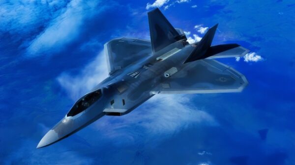 A U.S. Air Force F-22 Raptor assigned to the 90th Fighter Squadron, Joint Base Elmendorf-Richardson, Alaska, flies over clouds during RED FLAG-Alaska 14-3 Aug. 20, 2014, Eielson Air Force Base, Alaska. A combination of sensor capability, integrated avionics, situational awareness and weapons provides first-kill opportunity against threats. (U.S. Air Force photo by Staff Sgt. Jim Araos/Released)