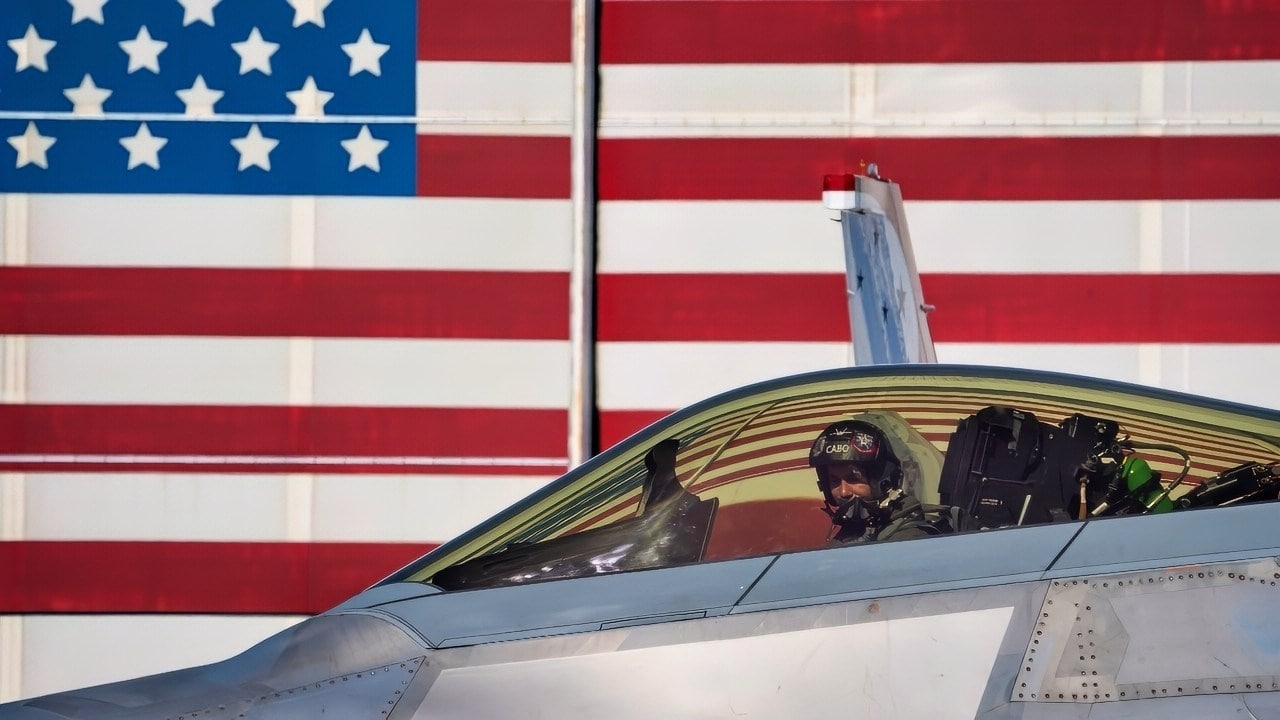 U.S. Air Force Maj. Josh Gunderson, F-22 Demo Team commander, taxis by the Wallops Island Flight Facility NASA hanger June 17, 2021, at Wallops Island, Va. The primary function of the F-22A Raptor is an air dominance and multi-role stealth fighter, and can carry a combination of air-to-air missiles and air-to-ground bombs. (U.S. Air Force photo by Staff Sgt. Don Hudson)