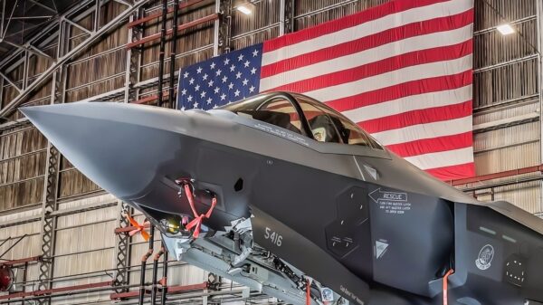 An F-35 Lightning II assigned to the 62nd Fighter Squadron, Luke Air Force Base, Ariz., sits in a hangar ahead of operations for the F-35 Lightning II TDY, Oct. 28, 2021, at Joint Base San Antonio-Kelly Field, Texas. The 62nd FS will be training with F-16s from the 149th Fighter Wing and the 301st Fighter Wing, along with T-38s from the 301st Fighter Wing. The multi-role capabilities of the F-35 allows them to perform missions which traditionally required numerous specialized aircraft. The complimentary air superiority capabilities of the F-35 will augment our air superiority fleet and ensure we continue to "own the skies" over future battlefields. (U.S. Air Force photo by Brian G. Rhodes)