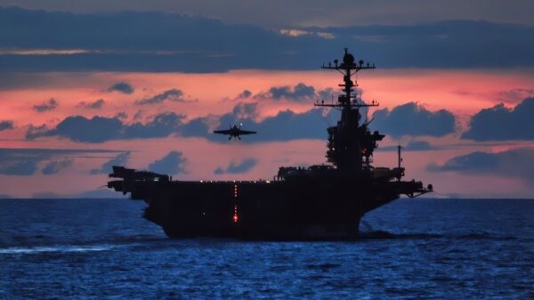 Sunset for U.S. Navy Aircraft Carrier