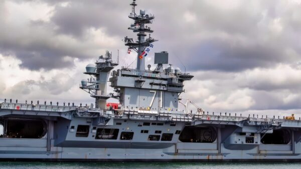 (March 23, 2023) Nimitz-class aircraft carrier USS Theodore Roosevelt (CVN 71) returns to Naval Air Station North Island following a regularly-scheduled maintenance availability and completion of sea trials, March 23. The ship changed its homeport from Bremerton to San Diego after completing an 18-month docking planned incremental availability in Bremerton, Washington, during which the ship received extensive restorations and upgrades to support the F-35C Lightning II, E-2D Advanced Hawkeye, and CMV-22B Osprey, as well as future platforms such as the MQ-25 Stingray unmanned aircraft system. (U.S. Navy photo by Mass Communication Specialist 2nd Class Keenan Daniels)