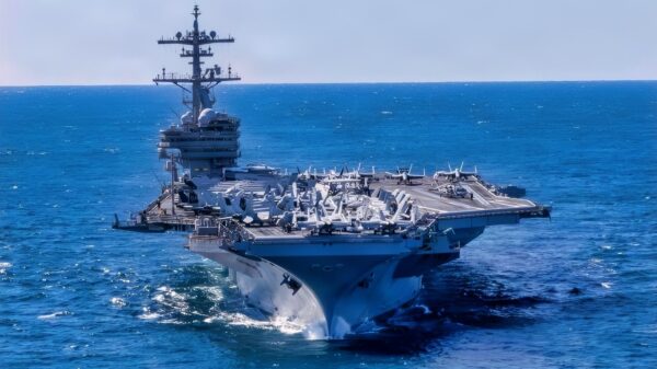 The Nimitz-class aircraft carrier USS George H.W. Bush transits the Atlantic Ocean, Feb. 8, 2026. The George H.W. Bush Carrier Strike Group is at sea training as an integrated warfighting team. Composite Training Unit Exercise (COMPTUEX) is the Joint Force’s most complex integrated training event and prepares naval task forces for sustained high-end Joint and combined combat. Integrated naval training provides combatant commanders and America’s civilian leaders highly capable forces that deter adversaries, underpin American security and economic prosperity, and reassure Allies and partners. (U.S. Navy photo by Mass Communication Specialist 2nd Class Jayden Brown)