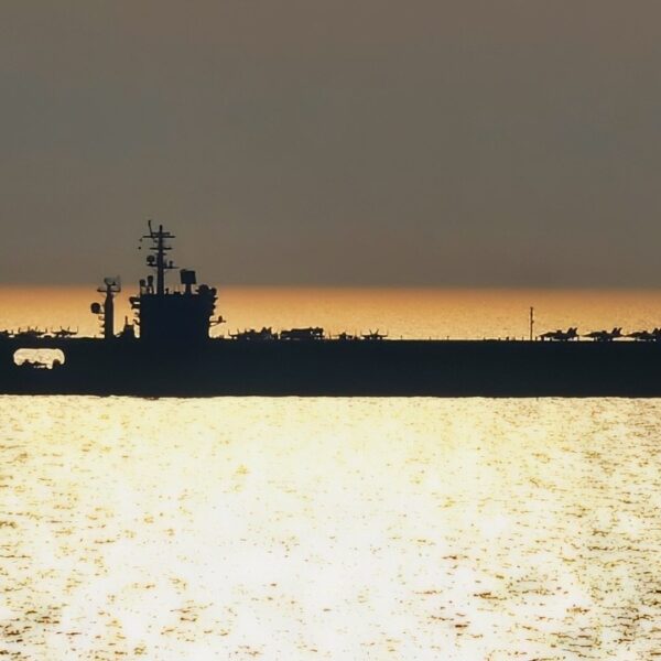 (Oct. 17, 2017) The aircraft carrier USS Nimitz (CVN 68) transits the Arabian Gulf, Oct 17, 2017. Nimitz is deployed in the U.S. 5th Fleet area of operations in support of Operation Inherent Resolve. While in this region, the ship and strike group are conducting maritime security operations to reassure allies and partners, preserve freedom of navigation, and maintain the free flow of commerce. (U.S. Navy photo by Mass Communication Specialist Seaman David Claypool/Released)