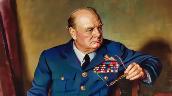 Winston Churchill Watercolor Enhanced