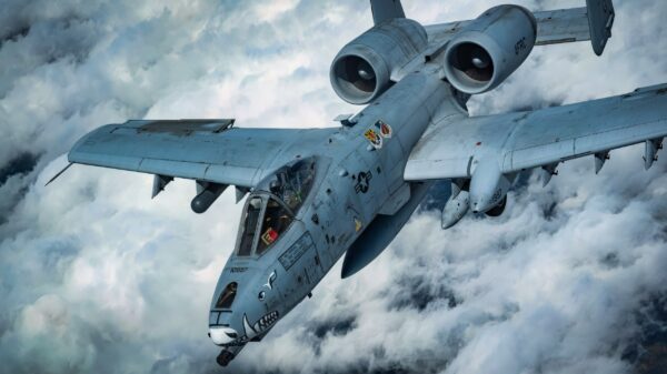 A U.S. Air Force Reserve A-10 Thunderbolt II assigned to the 64th Air Expeditionary Wing banks right after refueling from a U.S. Air Force KC-135 Stratotanker assigned to the 336th Air Refueling Squadron, March Air Reserve Base, California, during exercise Resolute Sentinel 23 over Talara, Peru, July 19, 2023. Resolute Sentinel improves readiness of U.S. and partner nation military and interagency personnel through joint defense interoperability training, engineering projects and knowledge exchanges. (U.S. Air Force photo by Master Sgt. Chris Hibben)