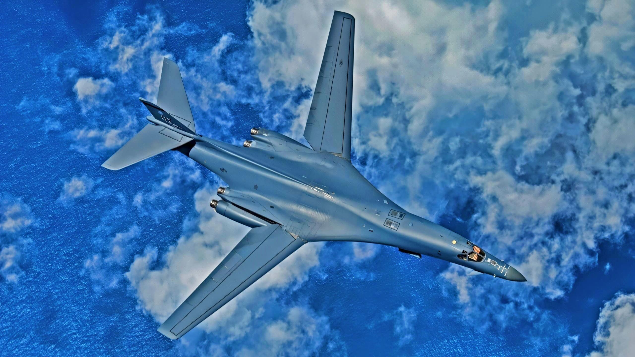 A 9th Expeditionary Bomb Squadron B-1B Lancer flies over the East China Sea May 6, 2020, during a training mission. The 9th EBS is deployed to Andersen Air Force Base, Guam, as part of a Bomber Task Force supporting Pacific Air Forces’ strategic deterrence missions and commitment to the security and stability of the Indo-Pacific region. (U.S. Air Force photo by Senior Airman River Bruce)