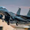 A U.S. Air Force F-15E Strike Eagle aircraft prepares to land at a base in the Middle East, Jan. 18, 2026. The U.S. maintains a highly agile fighting force, leveraging the most advanced capabilities to support the long-term security and stability of the region. (U.S. Air Force photo by Senior Airman Jonah Bliss)