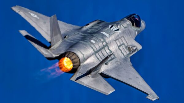 U.S. Air Force Maj. Sean “Rambo” Loughlin, pilot of the F-35A Demonstration Team, performs aerial maneuvers at the Luke Days Airshow at Luke Air Force Base, Arizona, March 21, 2026. The team travels worldwide to showcase the power and capabilities of the U.S. Air Force’s most advanced fifth-generation fighter and its Airmen. (U.S. Air Force photo by Staff Sgt. Nicholas Rupiper)