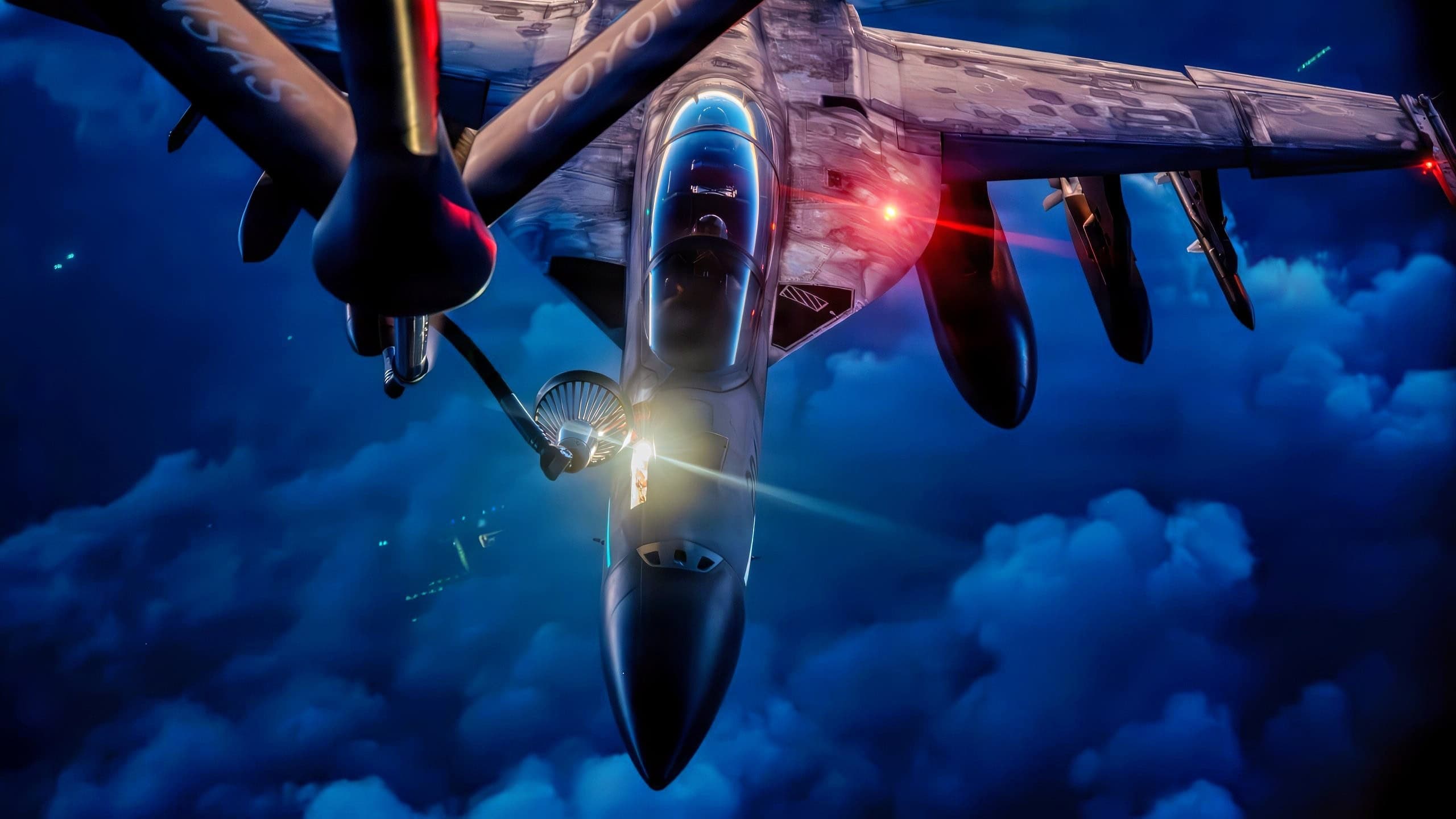 A U.S. Navy F/A-18F Super Hornet aircraft refuels from a U.S. Air Force KC-135 Stratotanker aircraft during a mission in support of Operation Epic Fury over the U.S. Central Command area of responsibility, March 8, 2026. (U.S. Air Force photo)