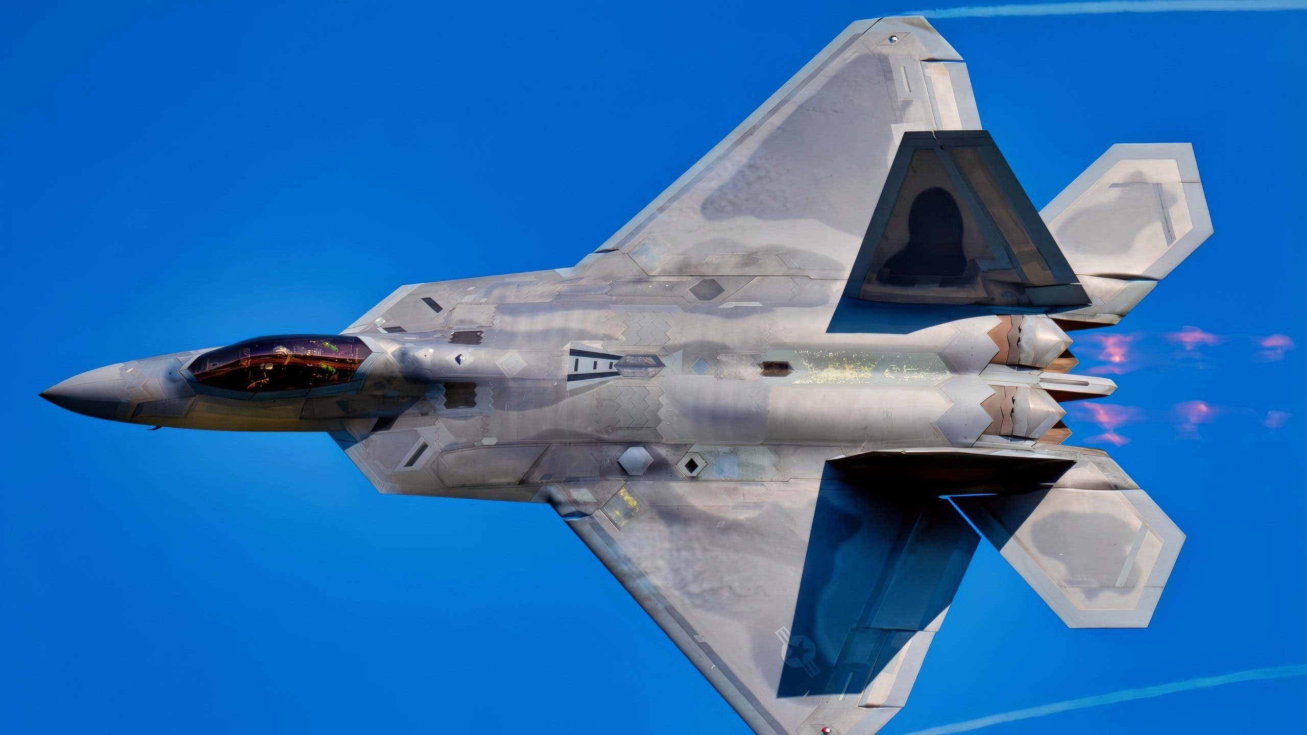 USAF Capt. Nick "Laz" Le Tourneau, F-22 Raptor Aerial Demonstration Team pilot and commander, performs a practice demonstration at Joint-Base Langley-Eustis, 17 March, 2025. Laz is the only F-22 Raptor pilot in the world certified to fly the demonstration. (U.S. Air Force photo by Staff Sgt. Michael Bowman)