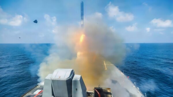 Arleigh Burke-class guided-missile destroyer USS Spruance (DDG 111) fires a Tomahawk Land Attack Missile (TLAM) in support of Operation Epic Fury, Feb. 28, 2026. (U.S. Navy photo)