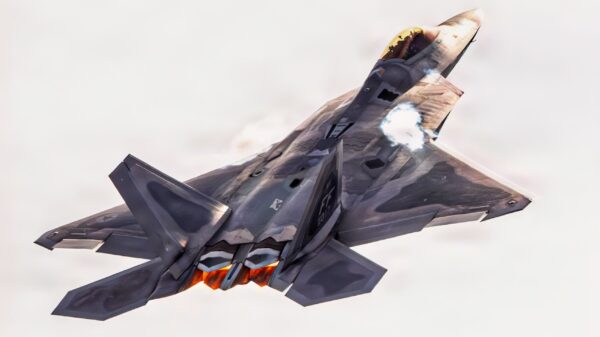 U.S. Air Force Capt. Nick “Laz” Le Tourneau, pilot and commander of the F-22 Raptor Aerial Demonstration Team, performs a practice demonstration for the 2026 Heritage Flight Training and Certification Course at Davis-Mothan Air Force Base, Arizona, March 1, 2026. The Heritage Flight Training and Certification Course is an annual event where military and civilian pilots train together to fly in formations, showcasing both modern and vintage military aircraft. These flights are performed at airshows across the country to honor the service and contributions of every U.S. Airmen, past and present, while educating the general public on the importance of the U.S. Air Force and its mission. (U.S. Air Force photo by Staff Sgt Mary Bowers)