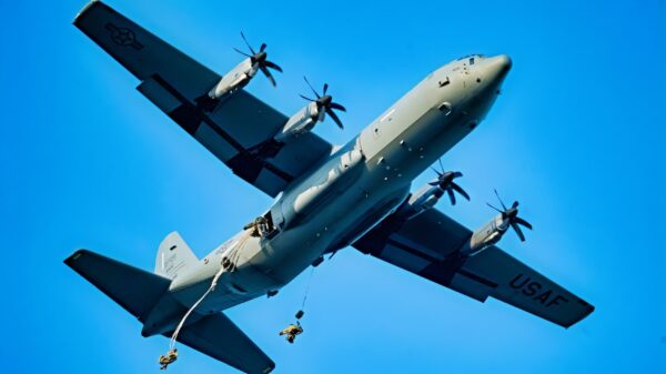Paratroopers assigned to the 82nd Airborne Division conduct a parachute jump on Sicily Drop Zone, Fort Liberty, NC, August 21, 2024. The 82nd Airborne Division rapidly deploys within 18 hours of notification, strategically deploys, conducts forcible entry parachute assaults, and secures key objectives for follow-on military operations in support of U.S. national interests. (U.S. Army photos by Sgt. Vincent Levelev)