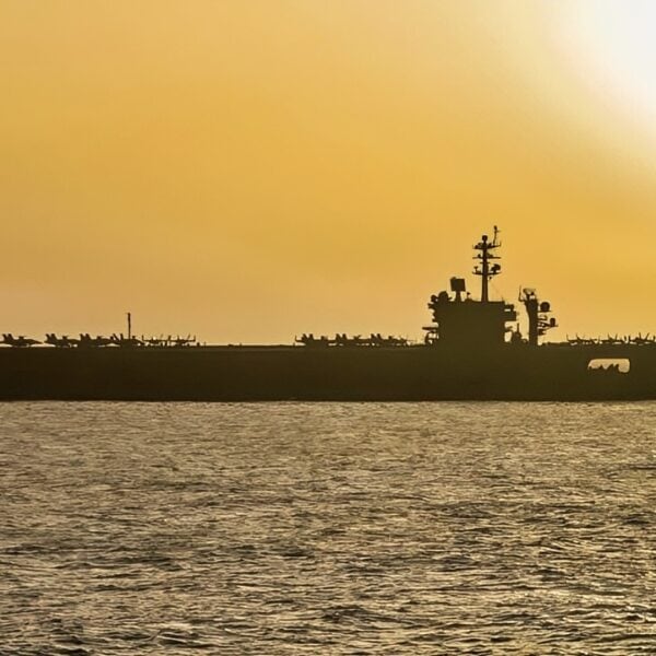 USS Abraham Lincoln (CVN 72) conducts U.S. blockade operations in the Arabian Sea, April 16. The ship's embarked carrier air wing includes eight F-35C stealth fighters, F/A-18 fighter jets, EA-18G electronic attack aircraft, E-2D command and control planes, MH-60 helicopters and CMV-22B Ospreys for logistics support. (U.S. Navy photo)