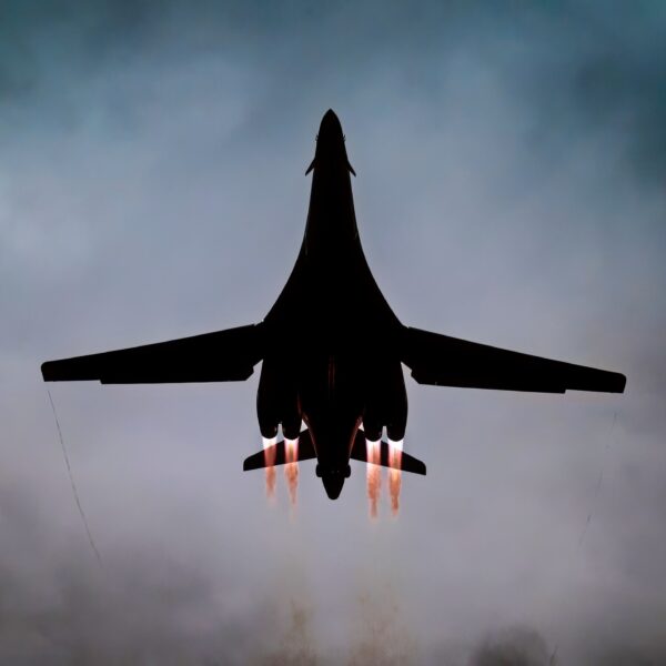 A B-1B Lancer assigned to the 9th Expeditionary Bomb Squadron takes off at RAF Fairford, United Kingdom, to participate in a Bomber Task Force Europe mission, Oct. 27, 2021. “Bombers enhance our ability to address dynamic threats and counter adversary actions in the region as an effective joint force,” said Gen. Jeff Harrigian, U.S. Air Forces in Europe - Air Forces Africa commander. Operations and engagements with NATO allies and global partners demonstrate the shared commitment to global security and stability. (U.S. Air Force photo by Senior Airman Colin Hollowell)