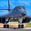 A U.S. Air Force B-1B Lancer assigned to the 34th Expeditionary Bomb Squadron undergoes pre-flight checks prior to a mission in support of Bomber Task Force 25-1, at Andersen Air Force Base, Jan. 31, 2025. The United States will continue to assure Allies and partners while simultaneously deterring opportunistic acts of aggression through forward presence and the ability to rapidly respond to crises. (U.S. Air Force photos by Airman 1st Class Alec Carlberg)
